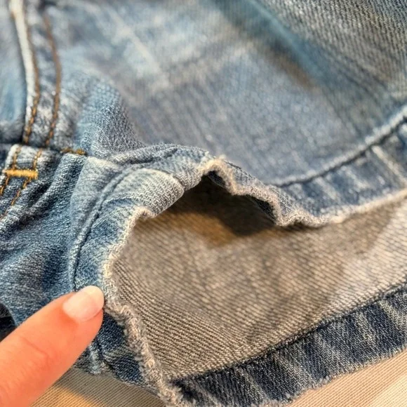 Vtg Y2K American Eagle Micro Mini Denim 8 Light Blue Low-Rise Festival Booty - Picture 3 of 9